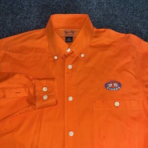 Auburn University Mens‎ Shirt S Orange Long Sleeve Button Down Embroidery Pocket